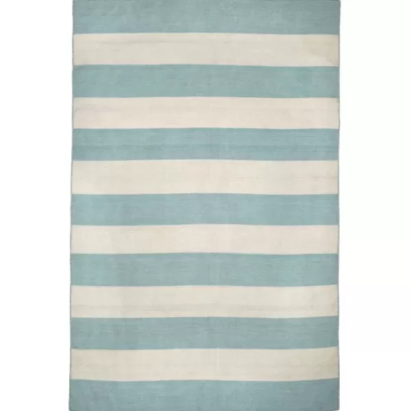 Outdoor Rugs-Kirkland's Home Blue Cabana Stripe Indoor/Outdoor Area Rug, 3X5 Blue/Ivory