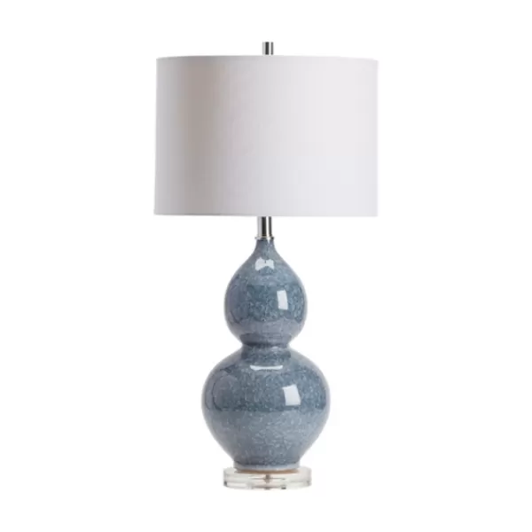 Table Lamps-Kirkland's Home Blue Ceramic Hourglass Table Lamp White