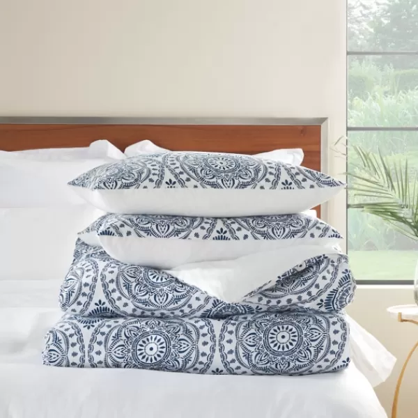 Comforters-Kirkland's Home Blue Cloud Floral King 3-Pc. Comforter Set Blue/White