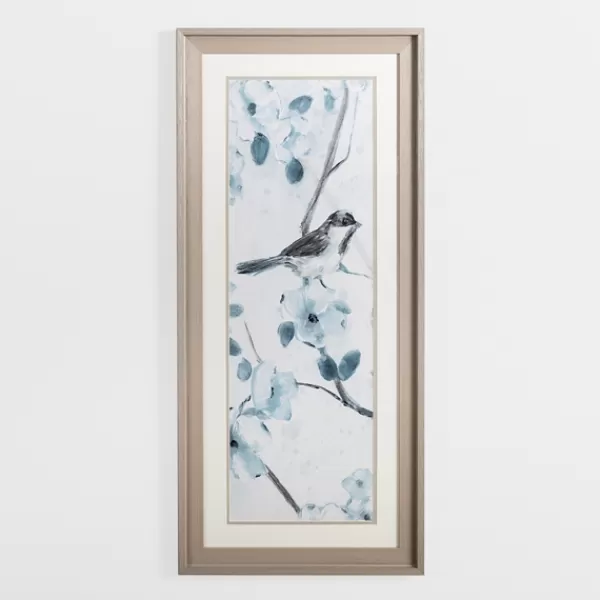 Framed Art-Kirkland's Home Blue Floral Bird I Framed Art Print Blue/White