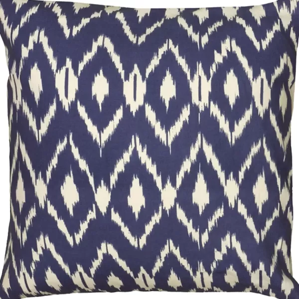 Pillows-Kirkland's Home Blue Fractured Ikat Pillow Blue/Tan