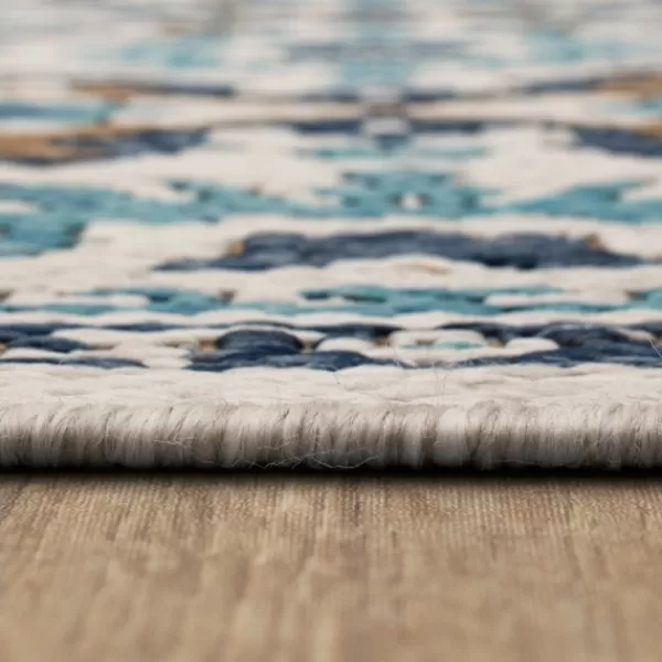 Outdoor Rugs-Kirkland's Home Blue Global Ikat Indoor/Outdoor Area Rug, 5X7 Blue/White