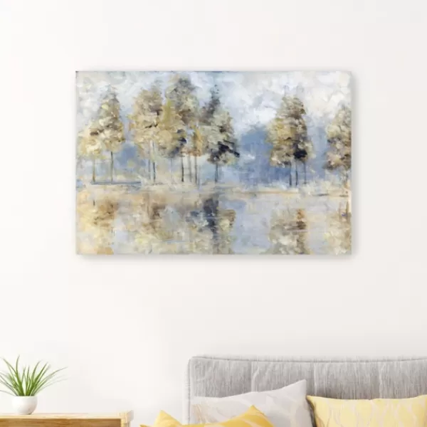 Canvas Art-Kirkland's Home Blue Golden Forest Giclee Canvas Art Print Blue/Gold