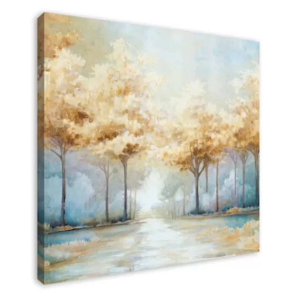 Canvas Art-Kirkland's Home Blue Golden Landscape Canvas Art Print, 40X40 In. Blue/Gold