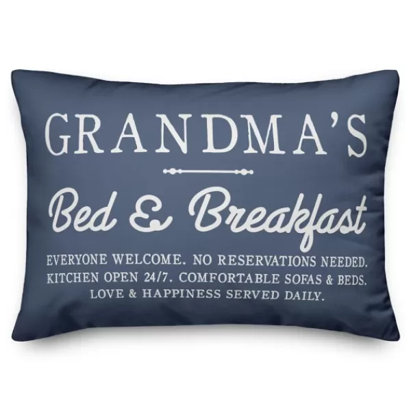 Pillows-Kirkland's Home Blue Grandma'S Bed And Breakfast Accent Pillow Blue/White