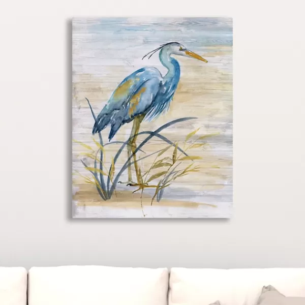 Canvas Art-Kirkland's Home Blue Heron Giclee Canvas Art Print Blue/Tan