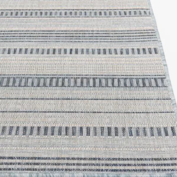 Outdoor Rugs-Kirkland's Home Blue Malibu Stripes Outdoor Area Rug, 7X10 Blue/Gray