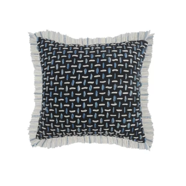 Pillows-Kirkland's Home Blue Modern Interwoven Accent Pillow Blue/White