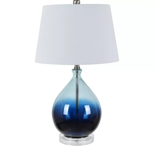 Table Lamps-Kirkland's Home Blue Ombre Teardrop Glass Table Lamp White