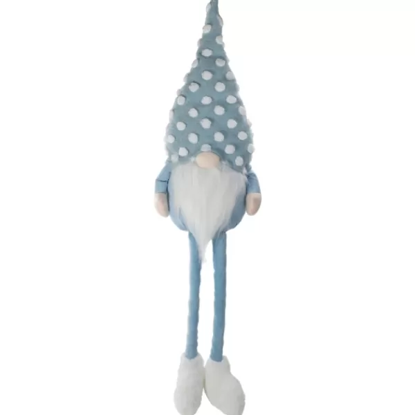 Statues & Figurines-Kirkland's Home Blue Polka Dotted Gnome Shelf Sitter Blue/White