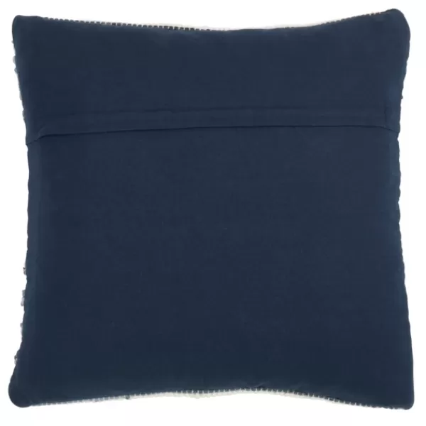 Pillows-Kirkland's Home Blue Striped Textured Denim Pillow Blue/White