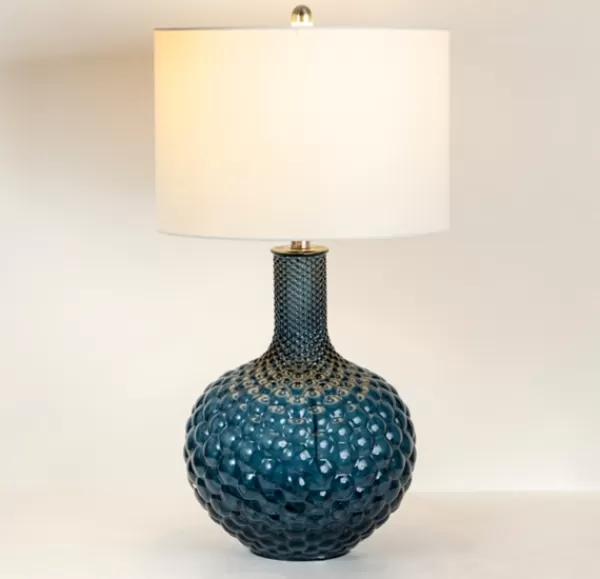 Table Lamps-Kirkland's Home Blue Tinted Bubble Gourd Table Lamp White