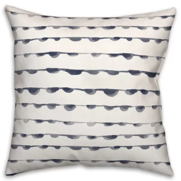 Pillows-Kirkland's Home Blue Watercolor Dot Chain Pattern Pillow White