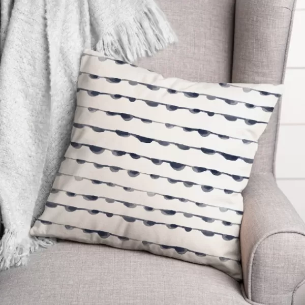 Pillows-Kirkland's Home Blue Watercolor Dot Chain Pattern Pillow White