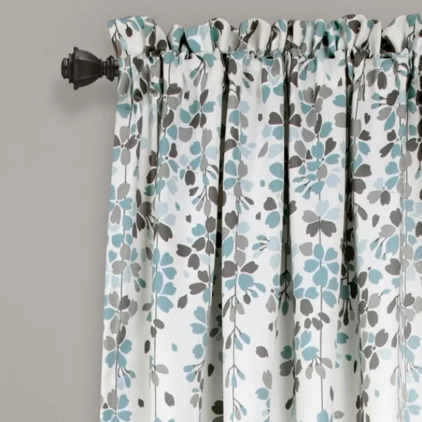 Curtains & Drapes-Kirkland's Home Blue Weeping Flower Curtain Panel Set, 95 In. Blue/Gray/White