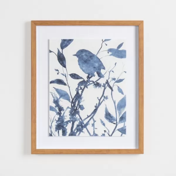 Framed Art-Kirkland's Home Bluebird On Branch Ii Framed Art Print White/Blue