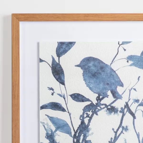 Framed Art-Kirkland's Home Bluebird On Branch Ii Framed Art Print White/Blue