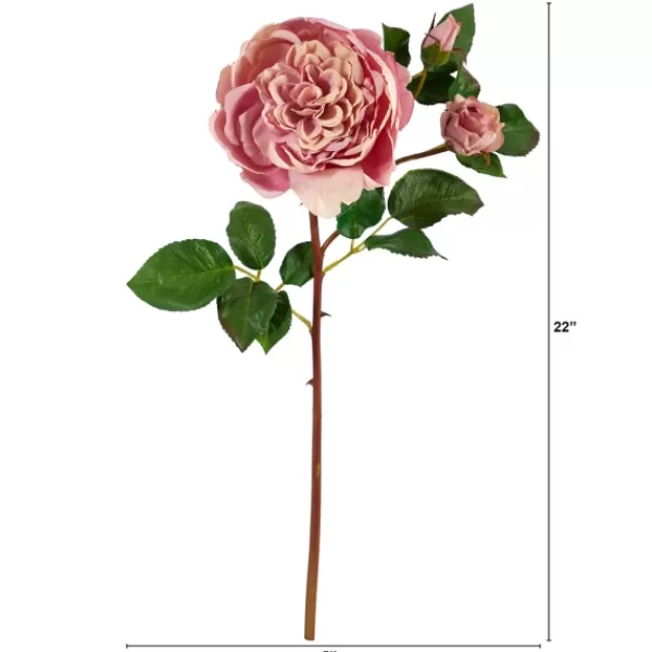 Stems & Bouquets-Kirkland's Home Blush Blooming Rose Stems, Set Of 6 Pink