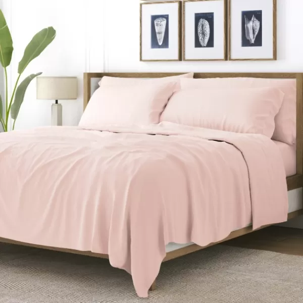 Bed Sheets-Kirkland's Home Blush Ultra Soft 4-Pc. Twin Sheet Set Pink