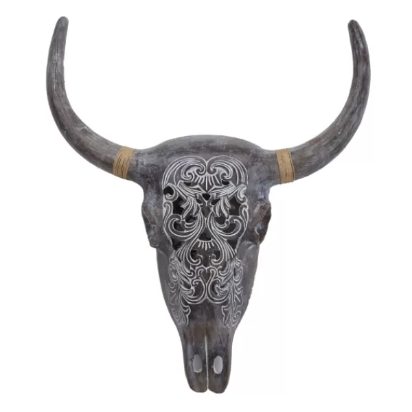 Wall Plaques-Kirkland's Home Bohemian Bull Wall Plaque Gray