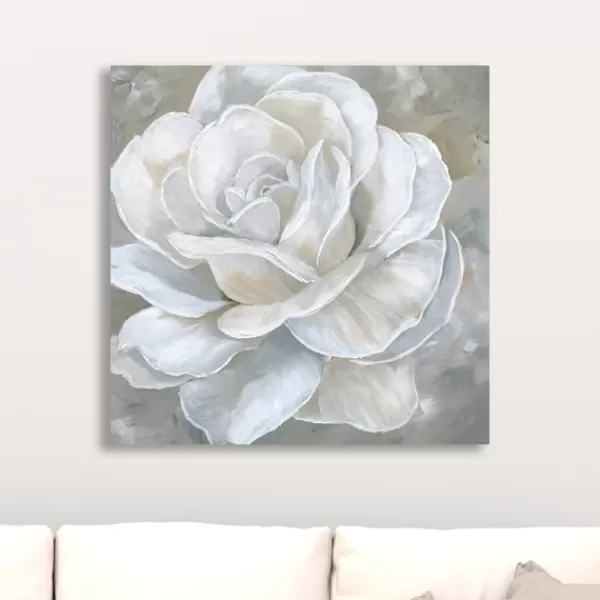 Canvas Art-Kirkland's Home Bombshell Bloom Ii Canvas Art Print, 20X20 In. White/Gray