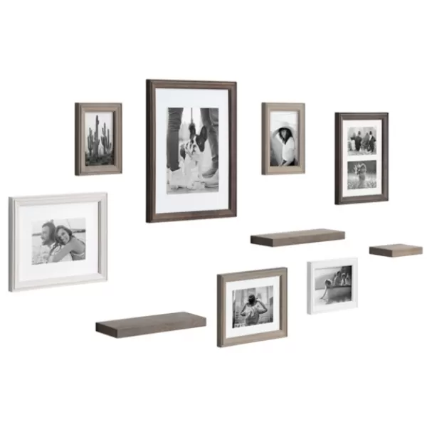 Gallery Wall Frames-Kirkland's Home Bordeaux 10-Pc. Gallery Wall Frame And Shelf Set