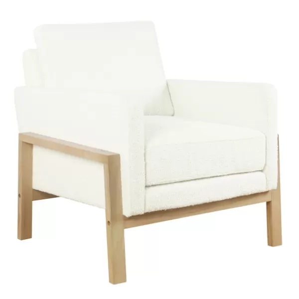 Accent Chairs-Kirkland's Home Boucle Wood Frame Accent Chair White