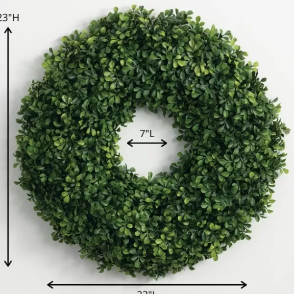 Wreaths-Kirkland's Home Boxwood Ery Wreath, 23 In. Green