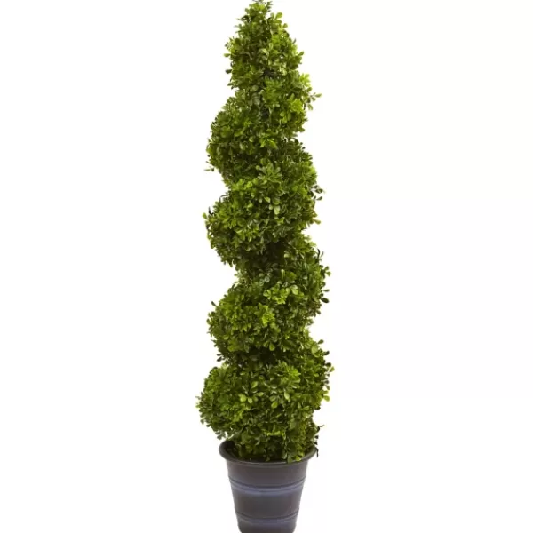 Trees & Topiaries-Kirkland's Home Boxwood Spiral Topiary, 48 In.