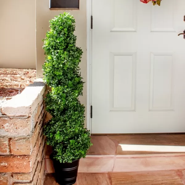 Trees & Topiaries-Kirkland's Home Boxwood Spiral Topiary, 48 In.