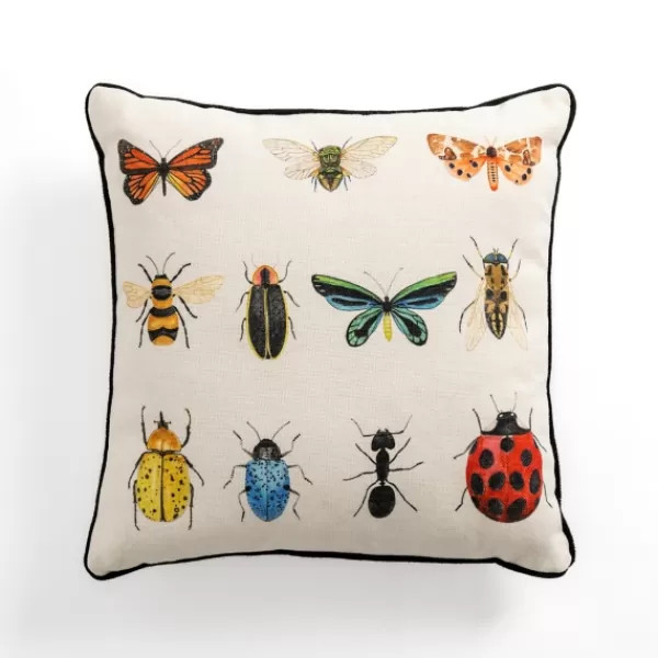 Pillows-Kirkland's Home Brackeen Bugs Pillow Ivory/Multi