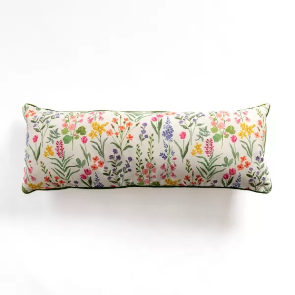 Pillows-Kirkland's Home Brackeen Wildflower Lumbar Pillow Ivory/Multi