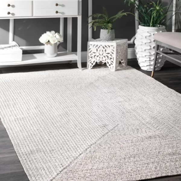 Outdoor Rugs-Kirkland's Home Braided Leah Indoor/Outdoor Area Rug, 5X8 Gray