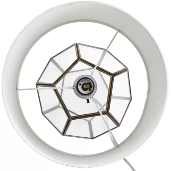 Table Lamps-Kirkland's Home Brass And Glass Octagon Table Lamp White