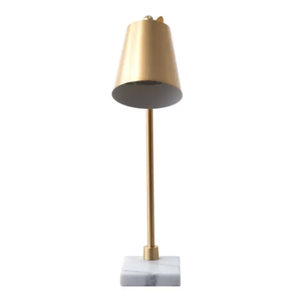 Table Lamps-Kirkland's Home Brass Cone Table Lamp With Marble Base Gold