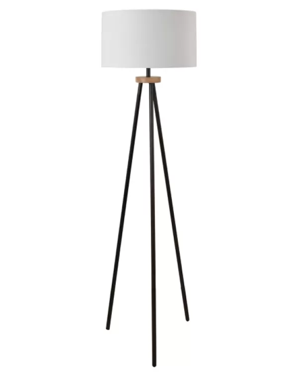 Floor Lamps-Kirkland's Home Brass Metal Tripod Floor Lamp White