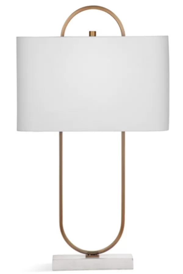 Table Lamps-Kirkland's Home Brass Open Oval Table Lamp White