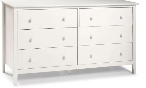 Dressers & Chests-Kirkland's Home Brazilian Pine Wood 6-Drawer Dresser White