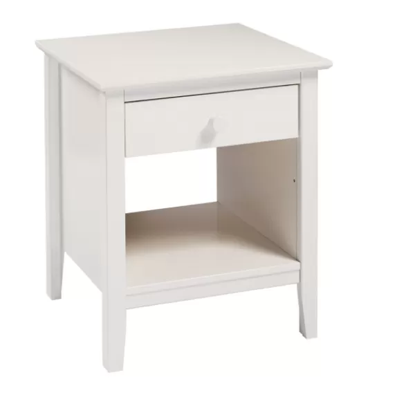 Nightstands-Kirkland's Home Brazilian Pine Wood Nightstand White