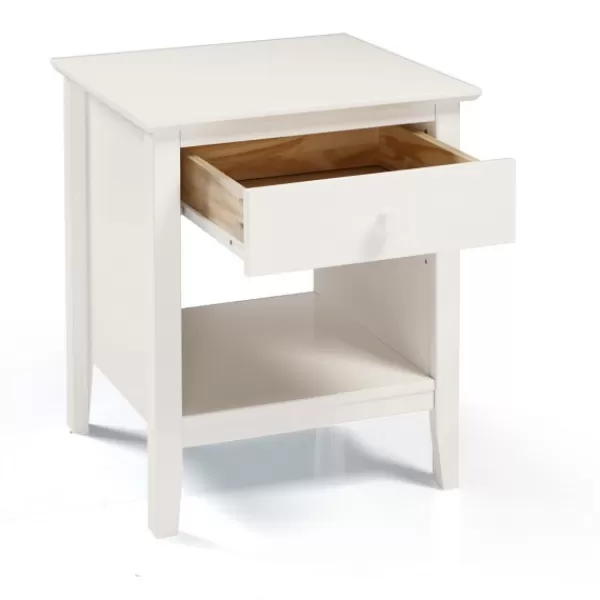 Nightstands-Kirkland's Home Brazilian Pine Wood Nightstand White