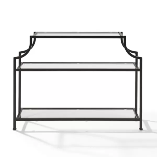 Console Tables-Kirkland's Home Bronze 3-Tier Ashlee Console Table Brown