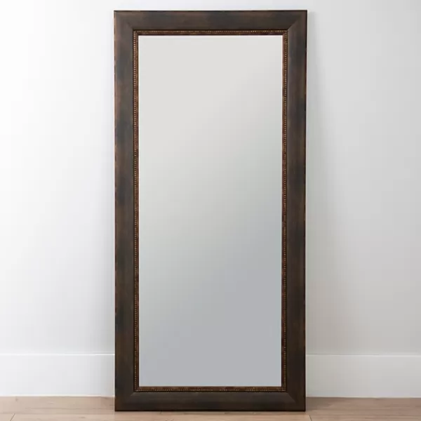 Full Length & Floor Mirrors-Kirkland's Home Bronze Beaded Framed Mirror, 31.4X65.4 In. Brown