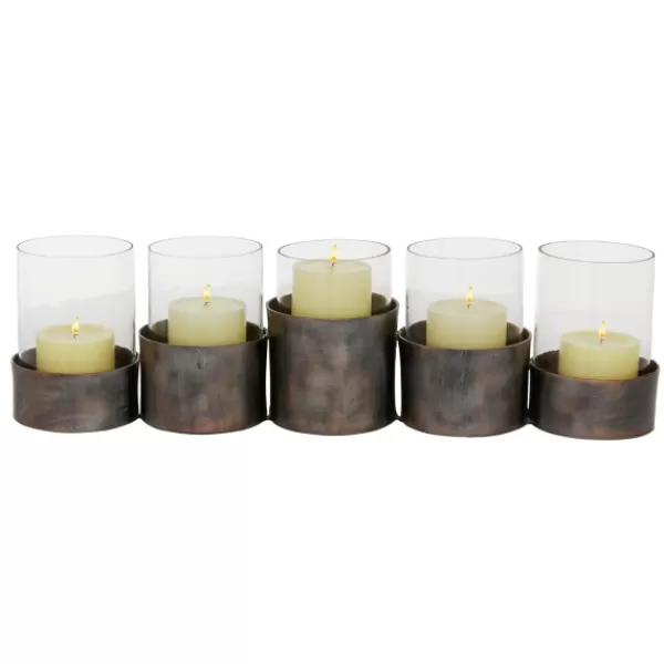 Candle Holders-Kirkland's Home Bronze Iron Runner Brown