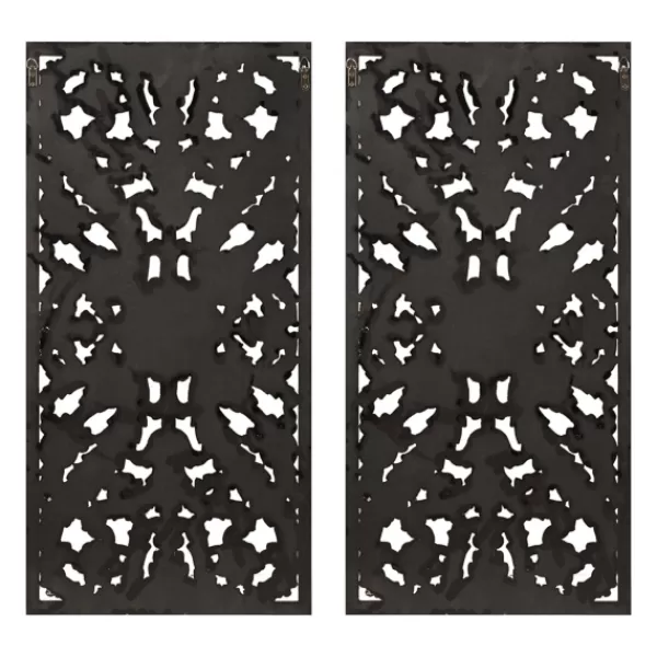 Wall Plaques-Kirkland's Home Bronze Madison Park Floral Wall Plaques, Set Of 2 Brown