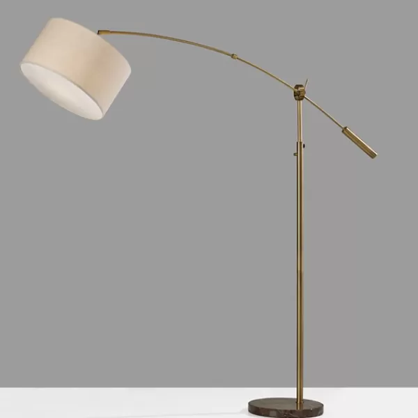 Floor Lamps-Kirkland's Home Bronze Metal Arched Oversized Shade Floor Lamp Brown