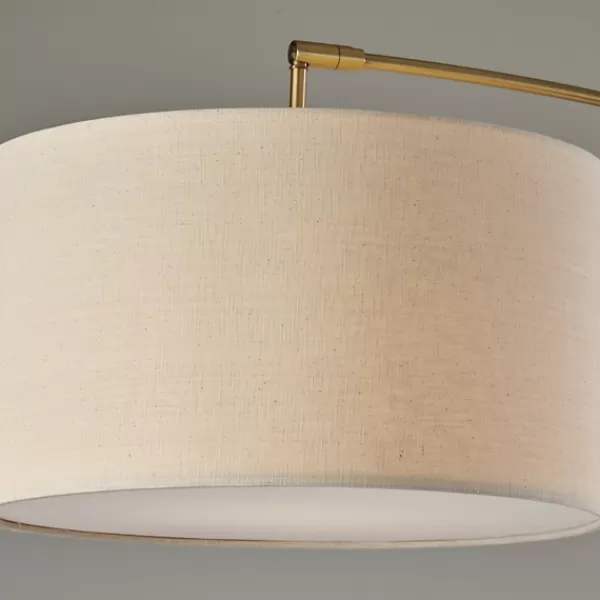 Floor Lamps-Kirkland's Home Bronze Metal Arched Oversized Shade Floor Lamp Brown