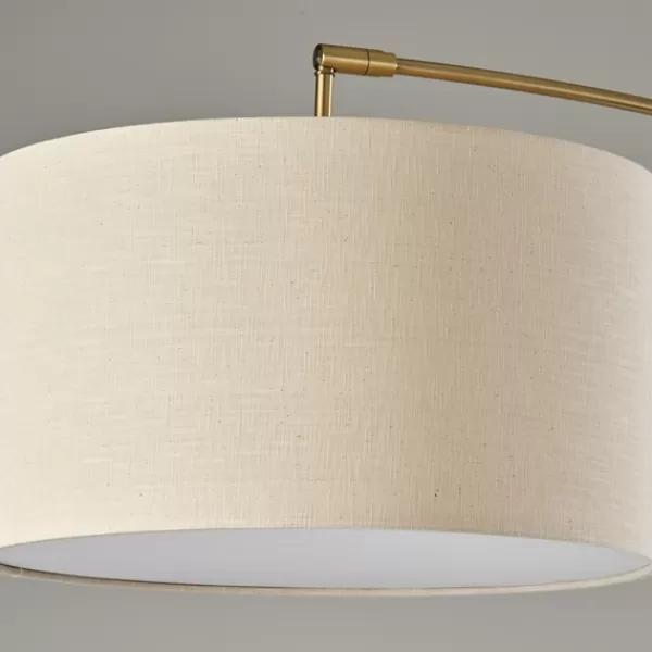 Floor Lamps-Kirkland's Home Bronze Metal Arched Oversized Shade Floor Lamp Brown