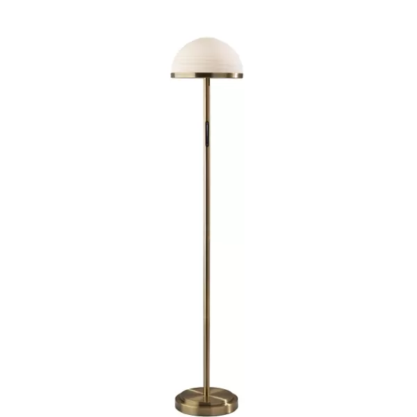 Floor Lamps-Kirkland's Home Bronze Metal Dome Shade Floor Lamp White