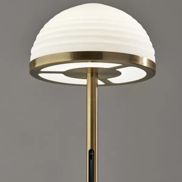 Floor Lamps-Kirkland's Home Bronze Metal Dome Shade Floor Lamp White