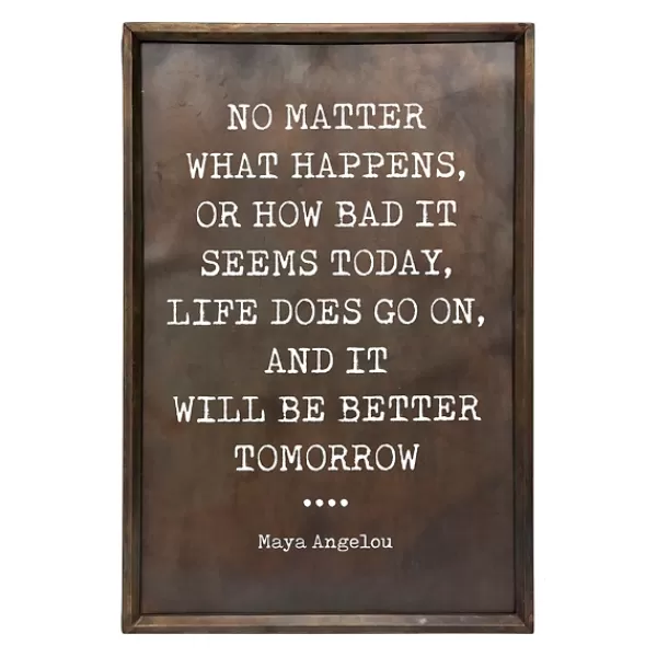 Wall Quotes & Signs-Kirkland's Home Bronze Metal Maya Angelou Plaque Brown